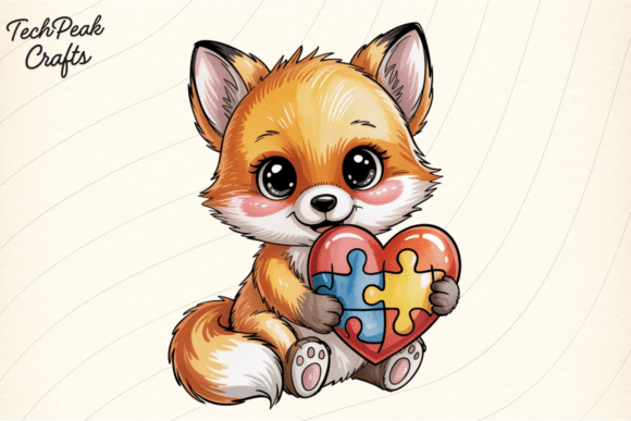 Autism Awareness Fox PNG: A Heartfelt Design for Meaningful表达