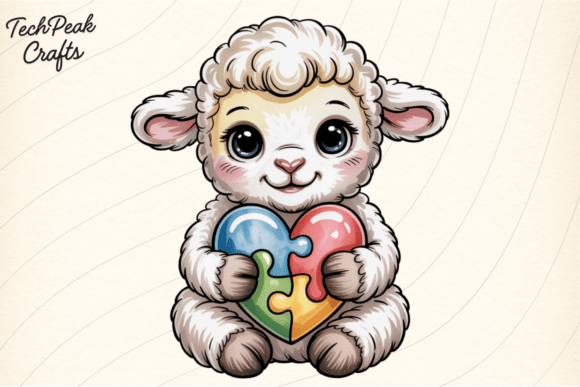 Autism Awareness Lamb PNG Clipart: A Heartfelt Design for Awareness and Inclusion