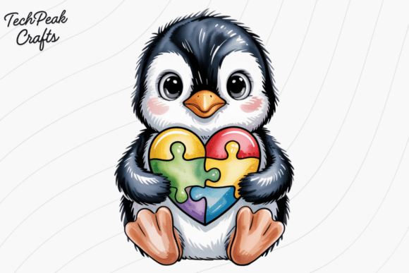 Autism Awareness Penguin PNG Clipart: A Heartfelt Design for Inclusion and Support
