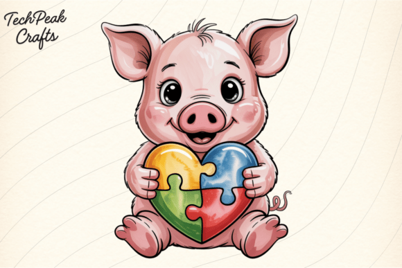 Autism Awareness Pig PNG: A Heartfelt Design for Inclusion