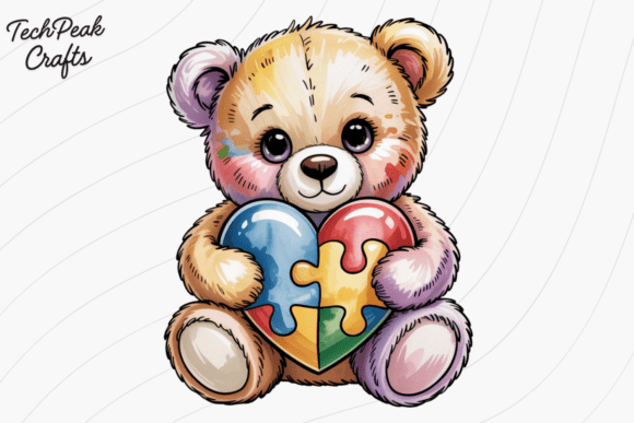 Autism Teddy Bear PNG: A Symbol of Love and Inclusion for Awareness Projects