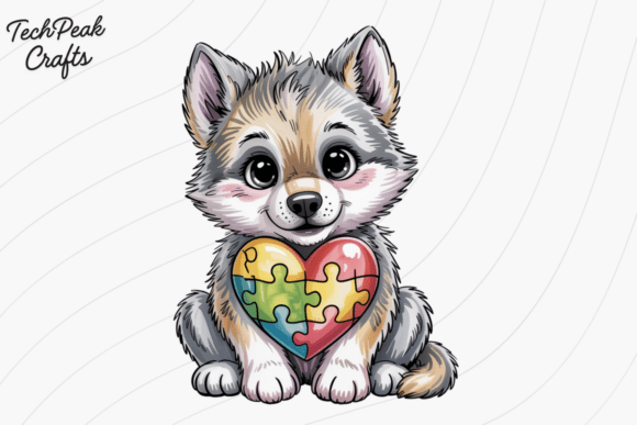 Autism Wolf PNG Clipart: A Thoughtful Design for Awareness and Expression