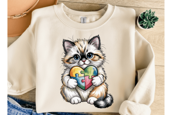 Celebrating Neurodiversity with the Autism Awareness Cat PNG Clipart