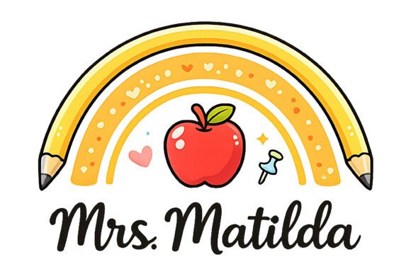 Custom Teacher Pencil Rainbow Apple PNG: A Creative Digital Design for Educators and Gift Makers