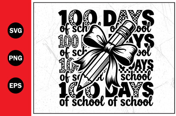Days School Ribbon Student Education SVG Design