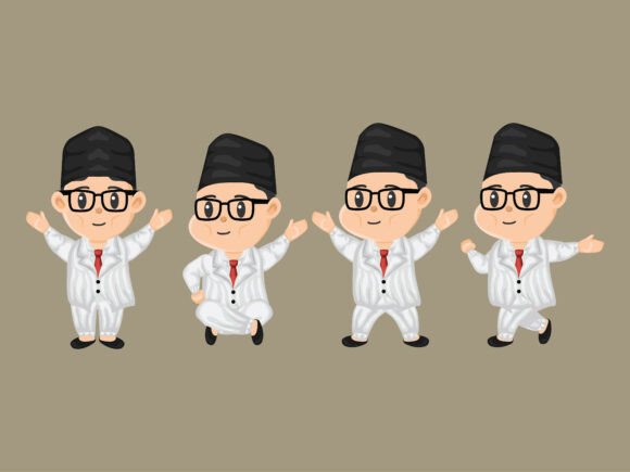 Ki Hajar Dewantara: Indonesia's Hero in Cute Cartoon Form for Educational Engagement