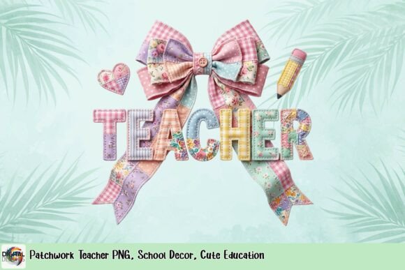 Patchwork Teacher PNG: A Whimsical Touch for School Decor and Education