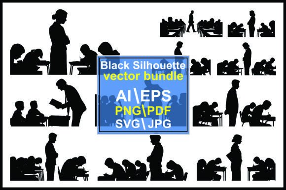 Silhouettes Classroom Students Teachers: Versatile Visual Resources for Modern Educators and Designers