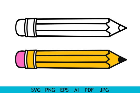 Simple Pencil Outline and Color: A Versatile Design for Education and Creativity