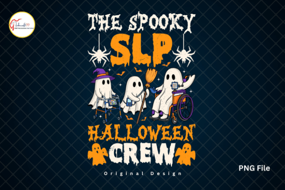 Spooky Ghost SLP Halloween Crew PNG – A Fun Halloween Design for Speech Language Pathologists