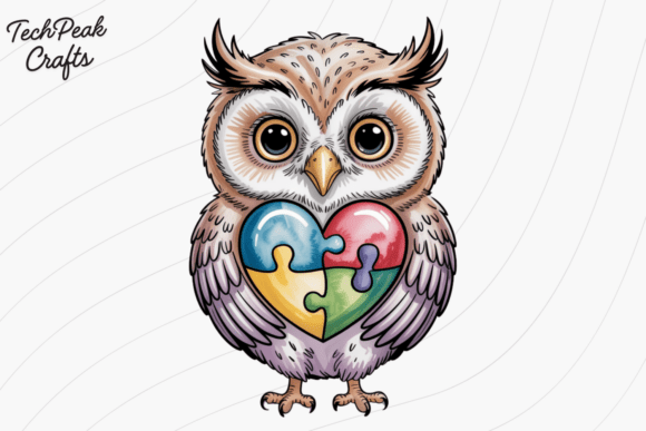 Spread Love and Awareness with the Autism Awareness Owl PNG