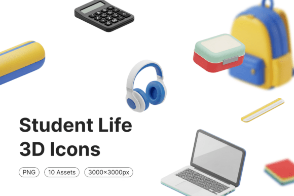 Student Life 3D Icons: Strategic Value for Visual Communication in Education and Productivity