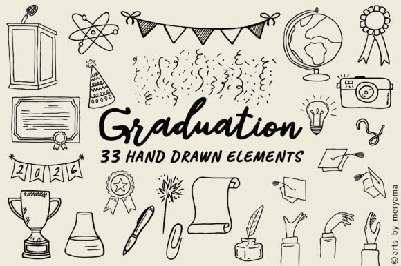 Unlock Creative Possibilities with the Hand Drawn Graduation Clipart Set SVG